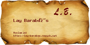 Lay Barabás névjegykártya